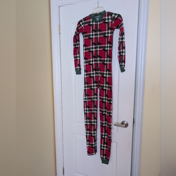 Little Blue House Red Plaid One-Piece Pajamas Size 12 - Picture 1 of 7